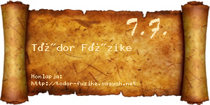 Tódor Füzike névjegykártya